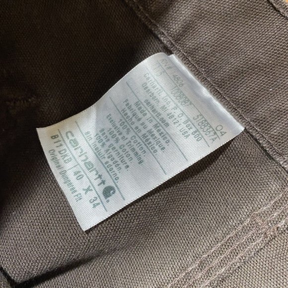Carhartt Carpenter Mens Size 40 X 34 Dark Brown Dungaree Work Jeans B11‎ DKB - Picture 3 of 8